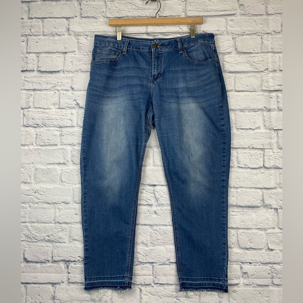 Women’s New Directions Skinny Denim Jeans Frayed Hem Size 14R